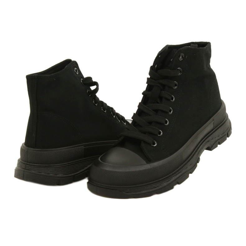 News Pantofi negri înalți pe platformă 21SP02-1050 negru 4