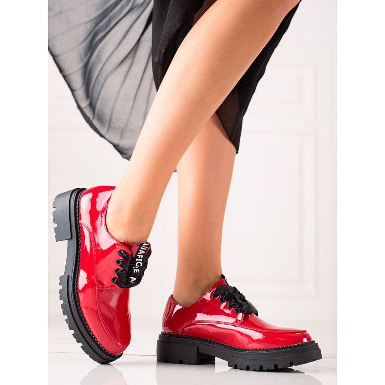 La.Fi Pantofi de modă cu șireturi roșu 1