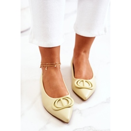 PS1 Balerini din piele în Spitz verde strălucitor al lui Rachelle galben 1