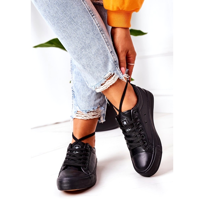 News Pantofi negri de damă din piele ecologică 21SP02-1200 negru 1