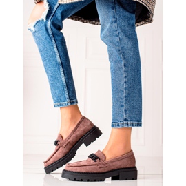 Mocasini maro din piele intoarsa LA.FI negru 1