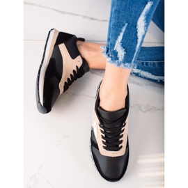 TRENDI Pantofi sport casual bej negru 1