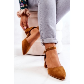 WS1 Pompe din piele intoarsa In Spitz Camel Calliope maro 2