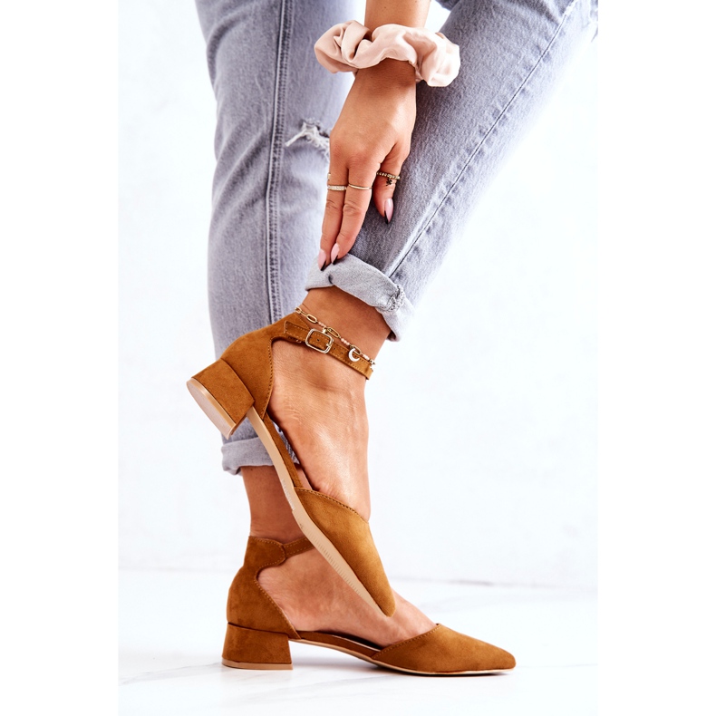 WS1 Pompe din piele intoarsa In Spitz Camel Calliope maro 1