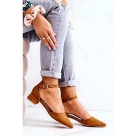 WS1 Pompe din piele intoarsa In Spitz Camel Calliope maro 4