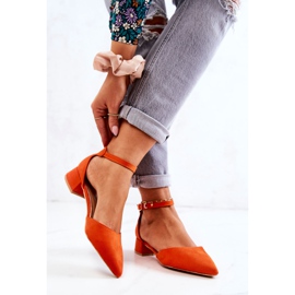 WS1 Pompe din piele intoarsa In Spitz Orange Calliope portocale 2