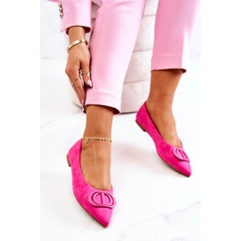 PS1 Balerini din piele intoarsa In Spitz Pink Neriso roz 2