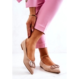 PS1 Balerini din piele intoarsa In Spitz Beige Neriso bej 2