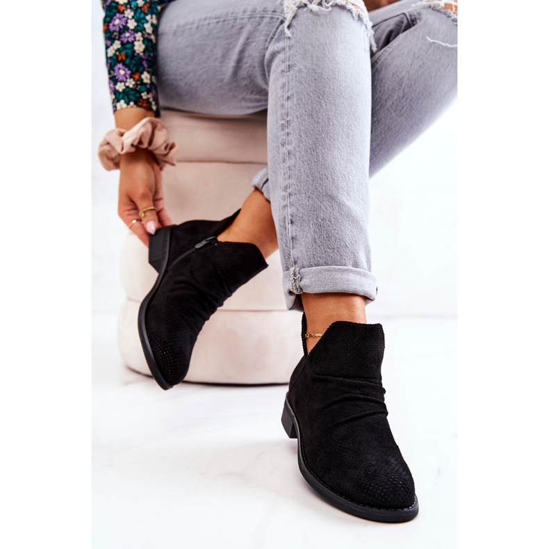 PS1 Cizme șifonate ajurate Cynthia Neagră negru 1