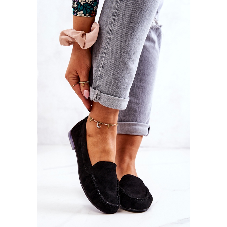 Mocasini din piele intoarsa Sergio Leone MK722 Negri negru 2