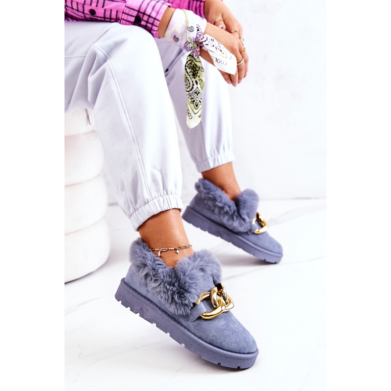 PS1 Papuci de damă cu lanț de aur Blue Ardrums albastru 1