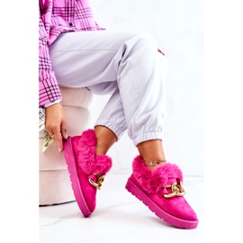 PS1 Papuci de damă cu lanț de aur Fuchsia Ardrums roz 1