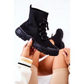 FM1 Pantofi negri cu șosete sport Kimberly negru 1