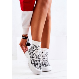 FM1 Ciorapi Kandice alb-negru pantofi sport 2
