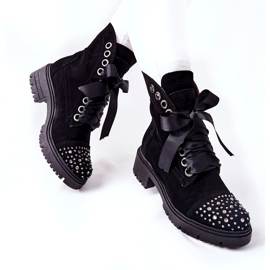 Lewski Shoes Cizme din piele de căprioară Lucrări Lewski Pantofi legați 3069 negru 2