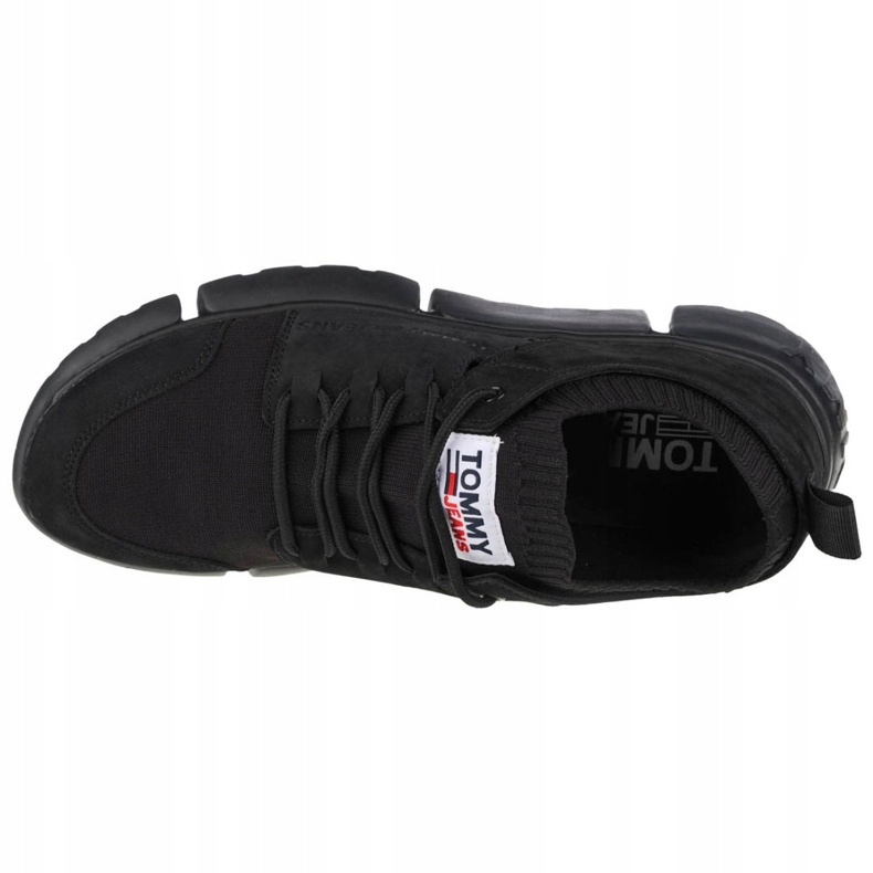 Încălțăminte Tommy Hilfiger Jeans Chunky Mono Sock Lea Trainers M EM0EM00679-BDS negru 2