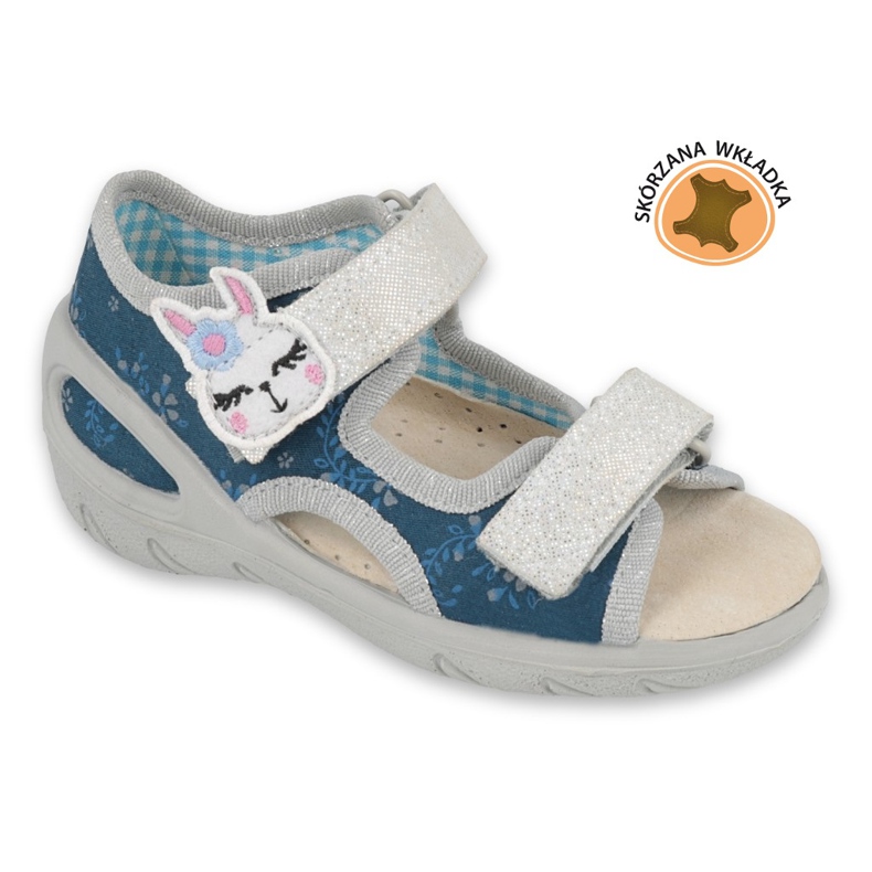 Pantofi pentru copii Befado pu 065P154 albastru marin argint 1