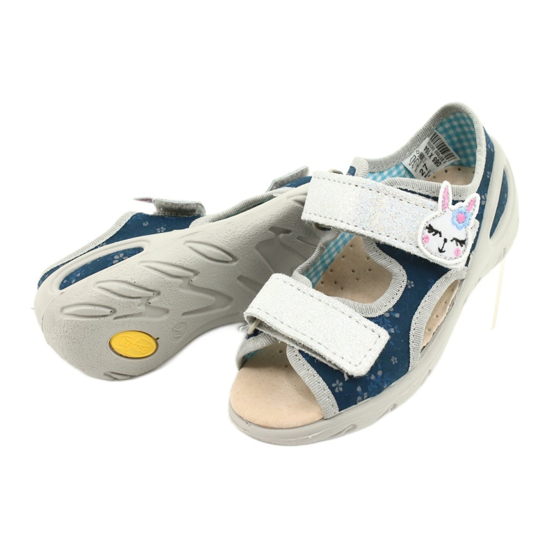 Pantofi pentru copii Befado pu 065P154 albastru marin argint 4