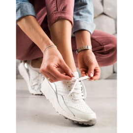 Goodin Adidași eleganți din piele alb argint 1 Goodin Adidași eleganți din piele alb argint 1