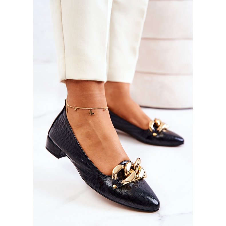 PA2 Pompe din piele cu șarpe negru Elissabeth 1