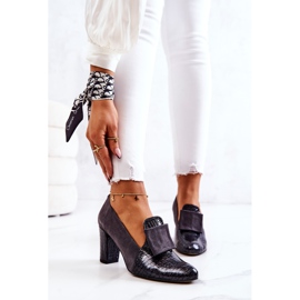 PA2 Papuci din piele de șarpe Gri Kathleen 2