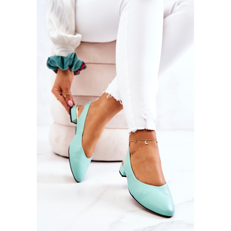 PA2 Piele Outdoor Verde Noreen Balerina Tocuri Înalte 2