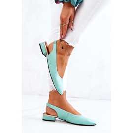 PA2 Piele Outdoor Verde Noreen Balerina Tocuri Înalte 1