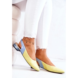 PA2 Piele Toc Deschis Balerina Galben-Albastru Noreen 1