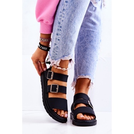 FM1 Sandale negre cu cataramă Reese negru 1