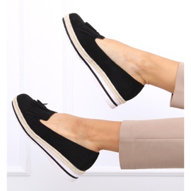 Mocasini dama, espadrile Hilma Black negru 1