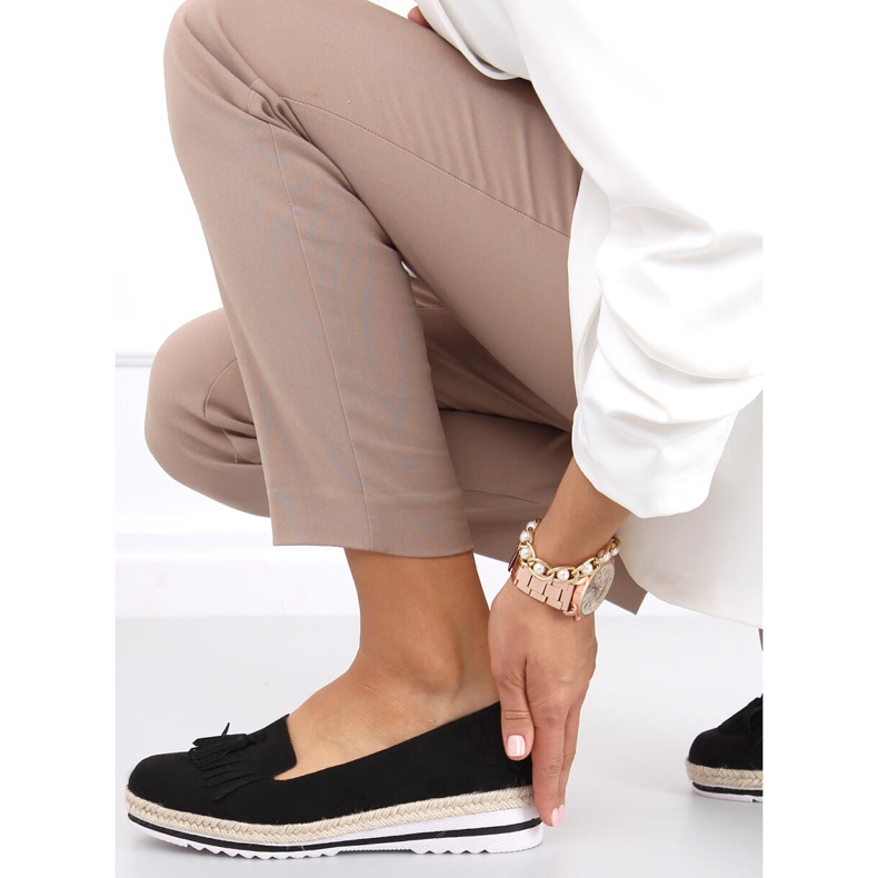 Mocasini dama, espadrile Hilma Black negru 2