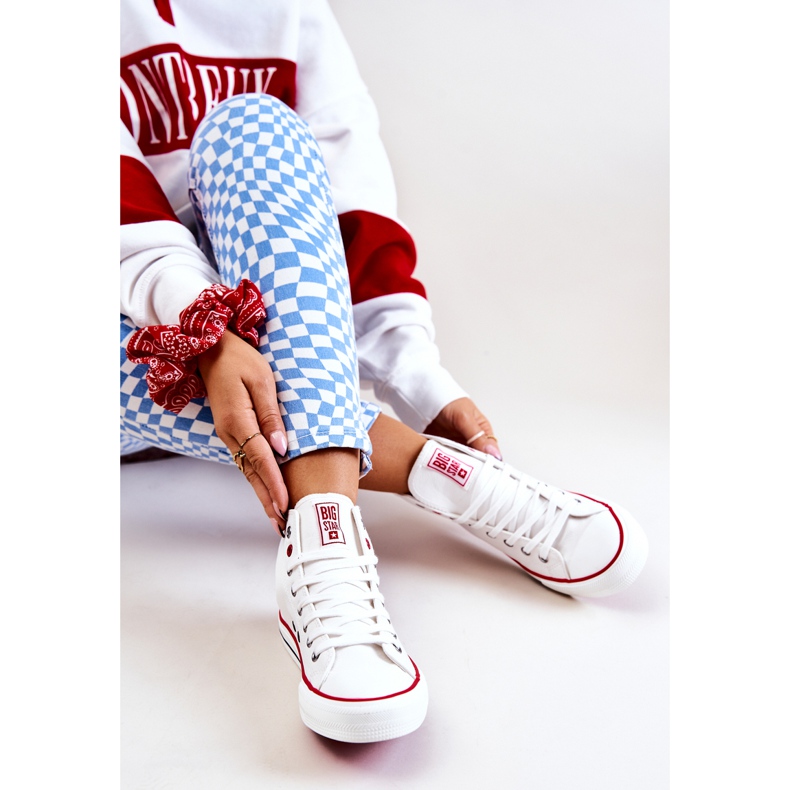 Pantofi înalți din piele Big Star JJ274132 Alb 1