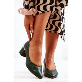 PA2 Pompe din piele cu vârful de la picioare în Spitz Green Marilyn verde 1