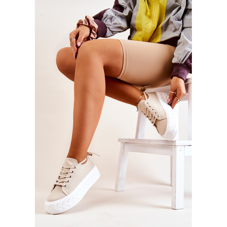 PS1 Adidași pe o platformă masivă Bej deschis Suzane 1