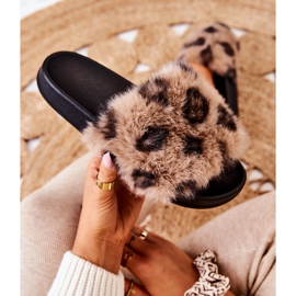 PM1 Papuci Cu Blana, Cauciuc Leopard Maro Noelle bej 1 PM1 Papuci Cu Blana, Cauciuc Leopard Maro Noelle bej 1