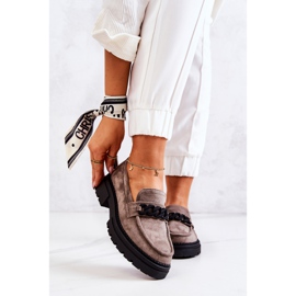 PL5 Mocasini Pantofi piele intoarsa Mocasini La.Fi Grey Sapphira bej gri 2