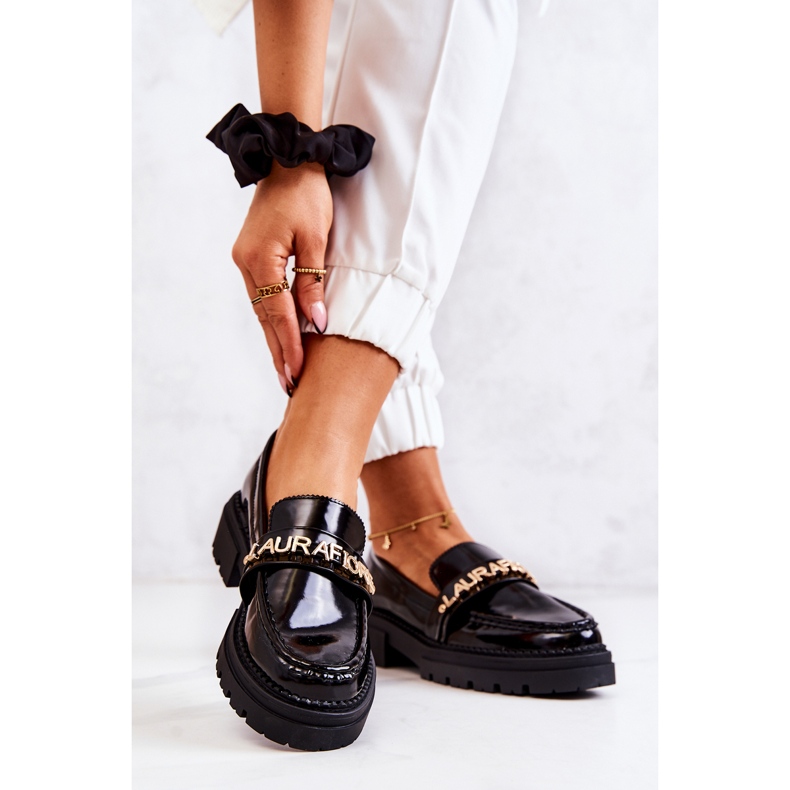 PL5 Mocasini lacuiti Litere La.Fi Negru Jenefer 2