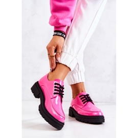 PL5 Pantofi lacuiti cu siret La.Fi Negru Joselin roz 5