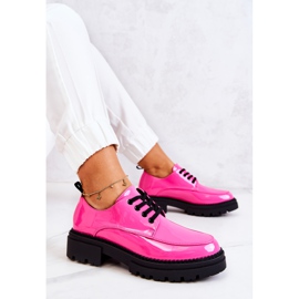 PL5 Pantofi lacuiti cu siret La.Fi Negru Joselin roz 2