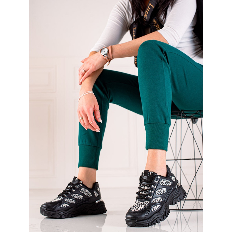 TRENDI Adidași negri pe platformă negru 1