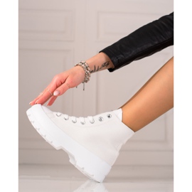 TRENDI Adidași înalți pe platformă alb 4