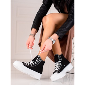 TRENDI Adidași înalți pe platformă negru 2