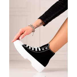 TRENDI Adidași înalți pe platformă negru 1