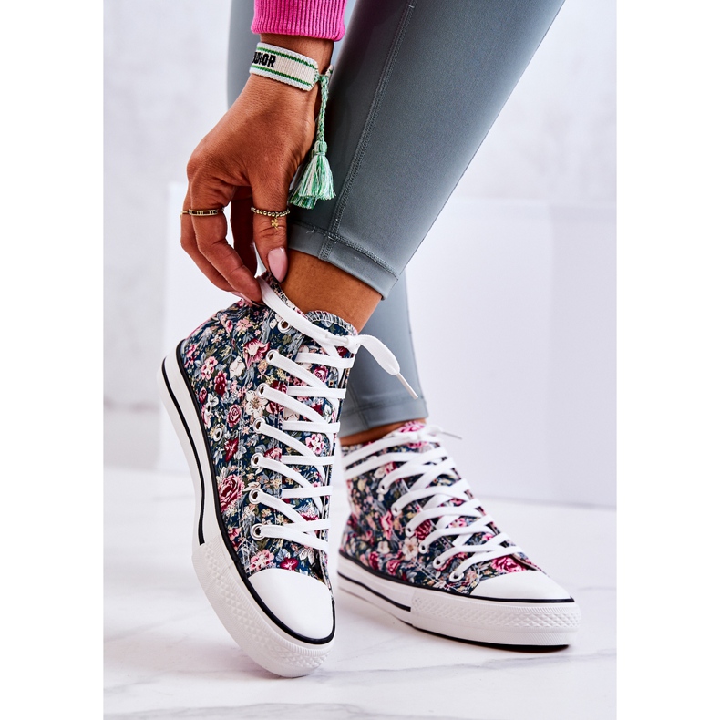 FS2 Adidași înalți cu flori Nollie verzi multicolor verde 2