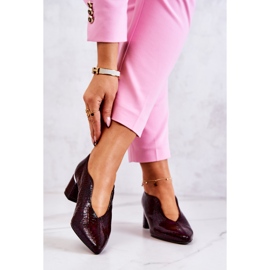 PA2 Papuci din piele de șarpe Bordeaux Alissa roșu multicolor 2