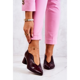 PA2 Papuci din piele de șarpe Bordeaux Alissa roșu multicolor 1