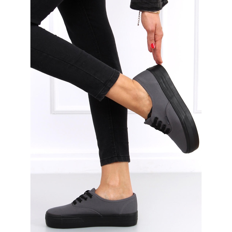 Adidasi cu talpa inalta Donau DK.GRAY gri 1