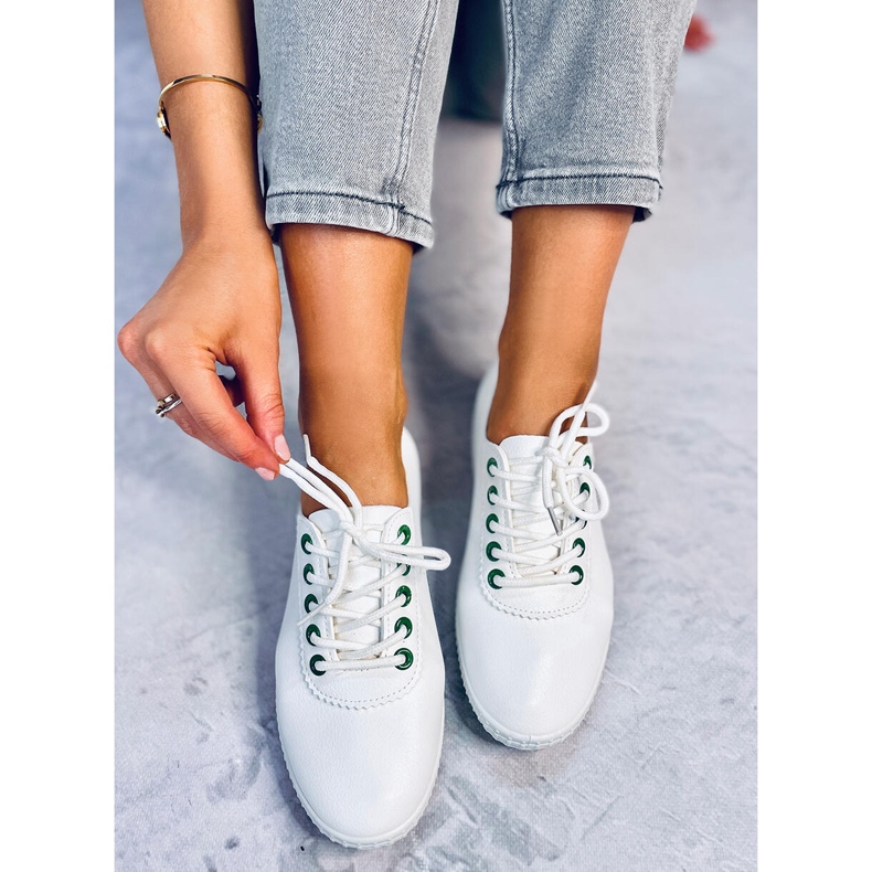 Pantofi formați pentru femei Girma Green alb 2