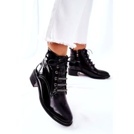 D&A Cizme calde clasice pentru femei lăcuite cu reflexie neagră negru 3 D&A Cizme calde clasice pentru femei lăcuite cu reflexie neagră negru 3