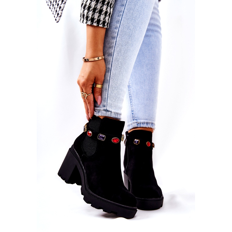 SEA Cizme de damă pe toc cu cristale Macbeth negru 3 SEA Cizme de damă pe toc cu cristale Macbeth negru 3